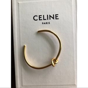 Celine Extra Thin Knot Bracelet Brass With Gold